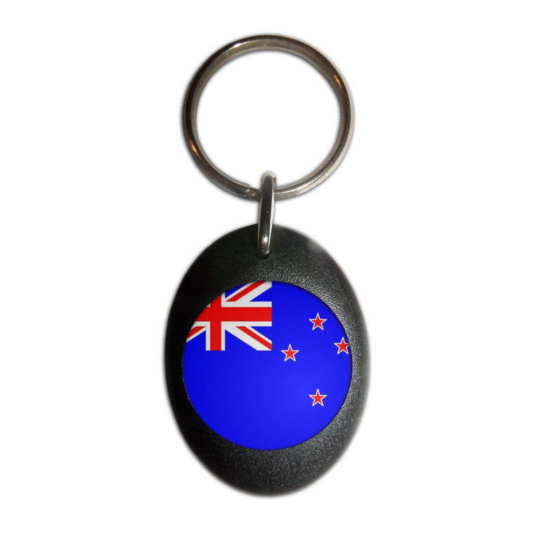 New Zealand Flag - Plastic Oval Key Ring