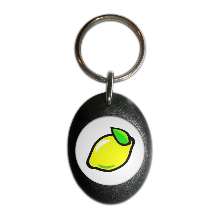 Fruit Machine Lemon - Plastic Oval Key Ring