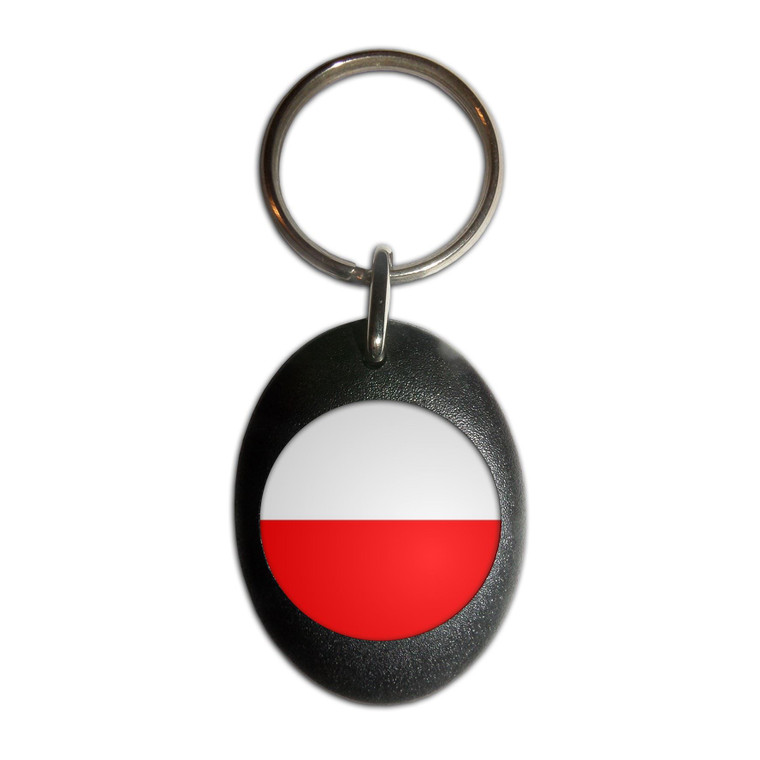 Poland Flag - Plastic Oval Key Ring