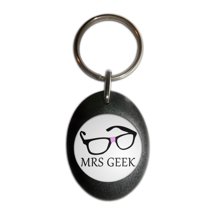 Mrs Geek - Plastic Oval Key Ring Mrs Geek - Plastic Oval Key Ring