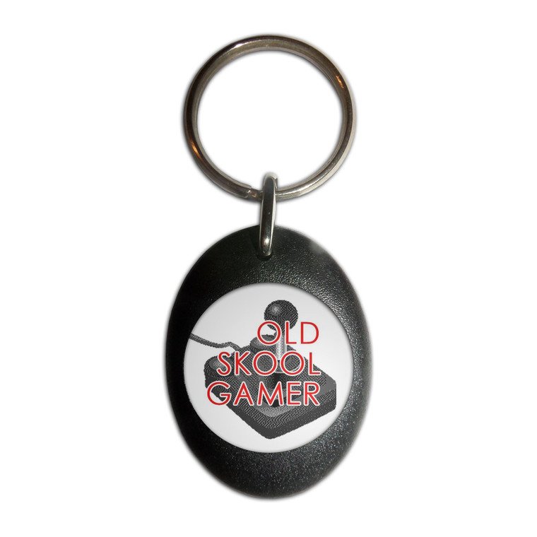Old Skool Gamer - Plastic Oval Key Ring