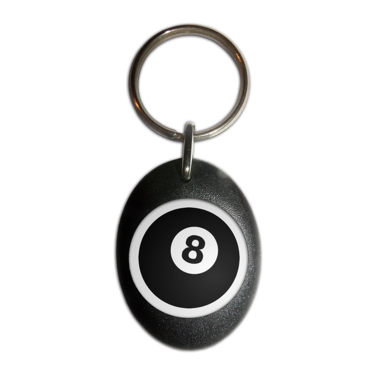 8 Ball - Plastic Oval Key Ring