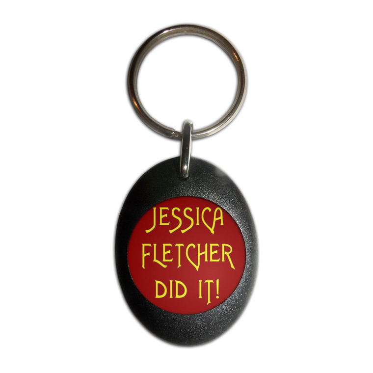Jessica Fletcher Did It - Plastic Oval Key Ring