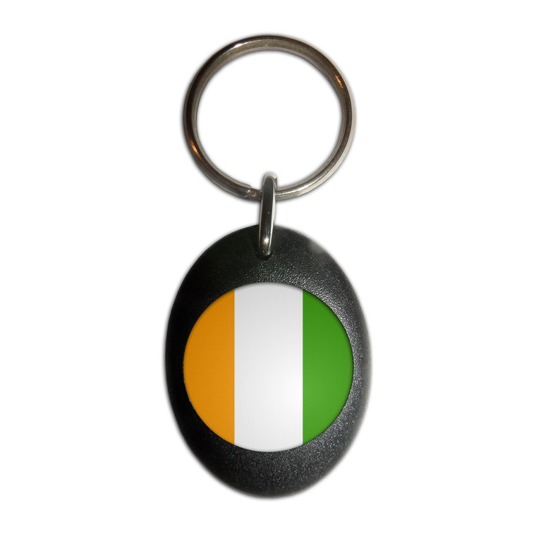 Ivory Coast Flag - Plastic Oval Key Ring