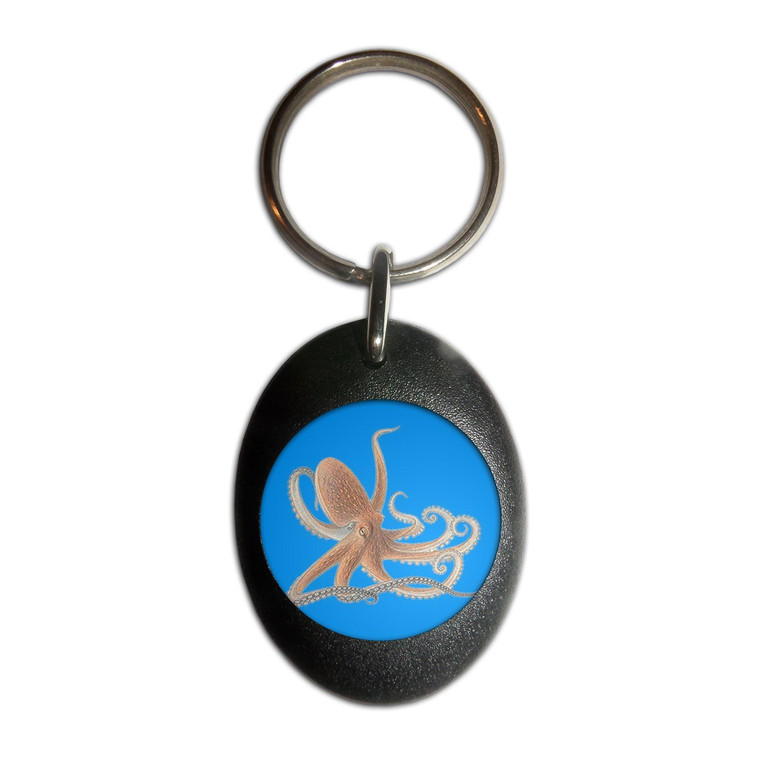 Octopus - Plastic Oval Key Ring