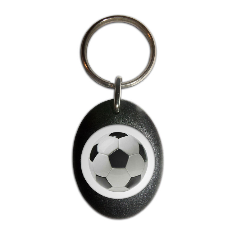 Football - Plastic Oval Key Ring