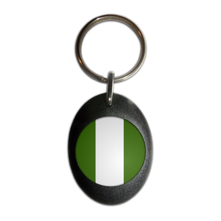 Nigeria Flag - Plastic Oval Key Ring