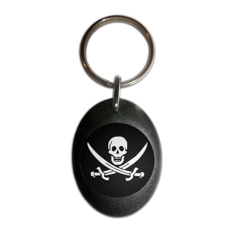 Jolly Roger - Plastic Oval Key Ring
