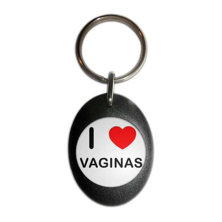 I Love Vaginas - Plastic Oval Key Ring