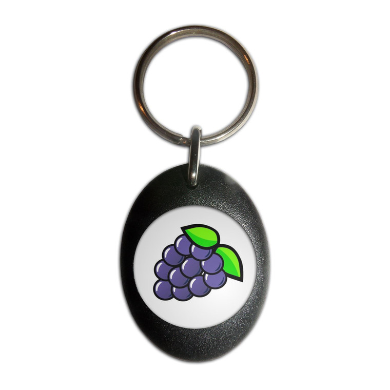Fruit Machine Grapes - Plastic Oval Key Ring
