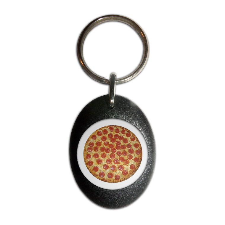 Pepperoni Pizza - Plastic Oval Key Ring
