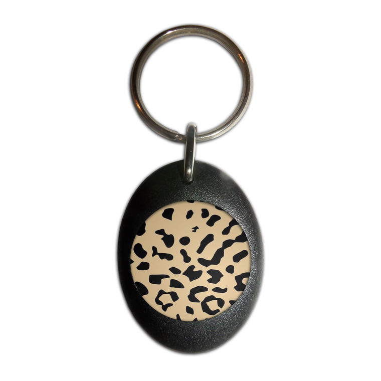 Leopard Print - Plastic Oval Key Ring