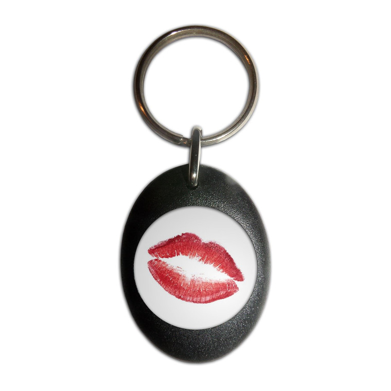 Lips - Plastic Oval Key Ring