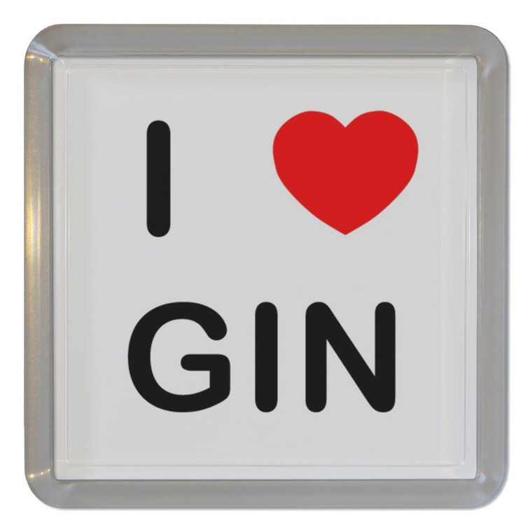 I Love Gin - Plastic Tea Coaster / Beer Mat