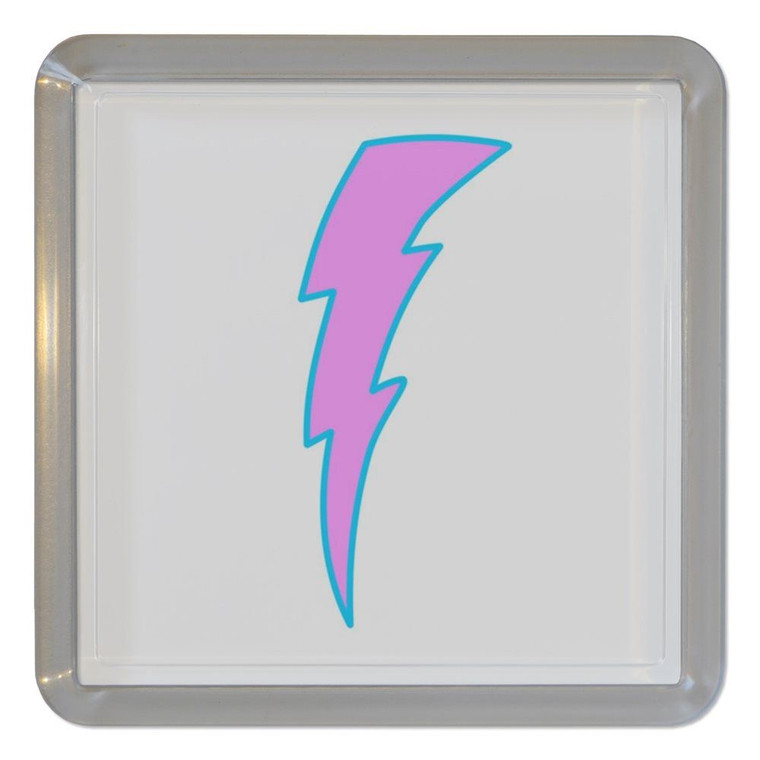 Lightning Bolt Pink - Plastic Tea Coaster / Beer Mat