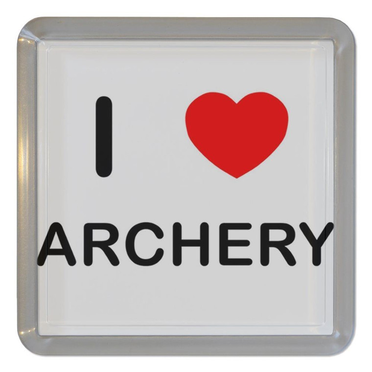 I Love Archery - Plastic Tea Coaster / Beer Mat