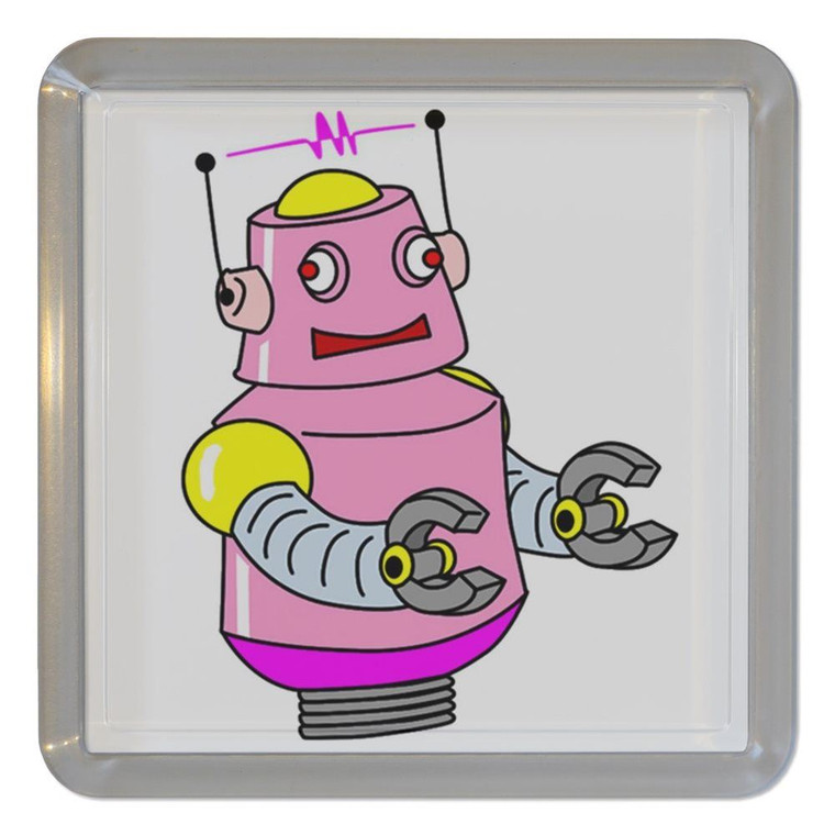 White Girl Robot - Plastic Tea Coaster / Beer Mat