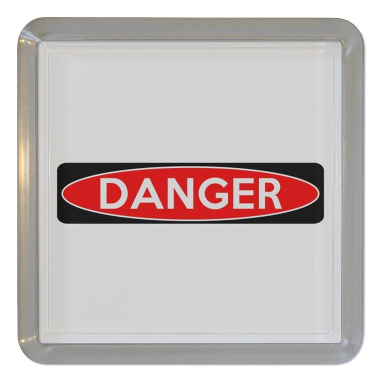 Danger - Plastic Tea Coaster / Beer Mat