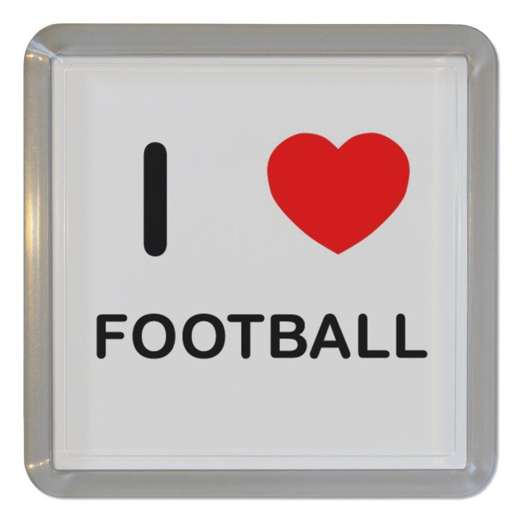 I Love Heart Football - Plastic Tea Coaster / Beer Mat