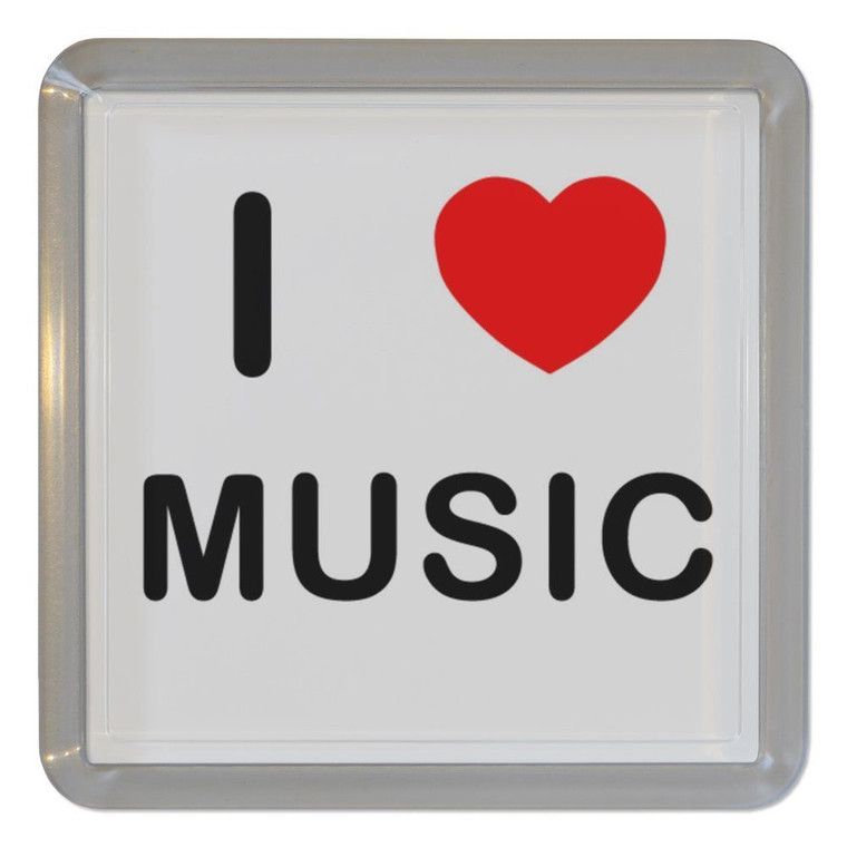 I Love Music - Plastic Tea Coaster / Beer Mat