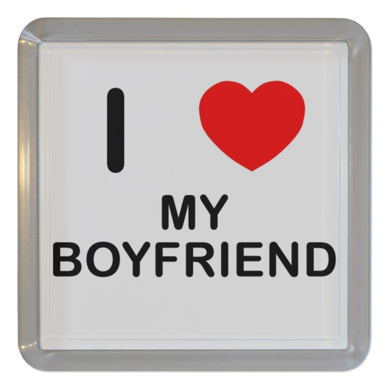 I Love My Boyfriend - Plastic Tea Coaster / Beer Mat