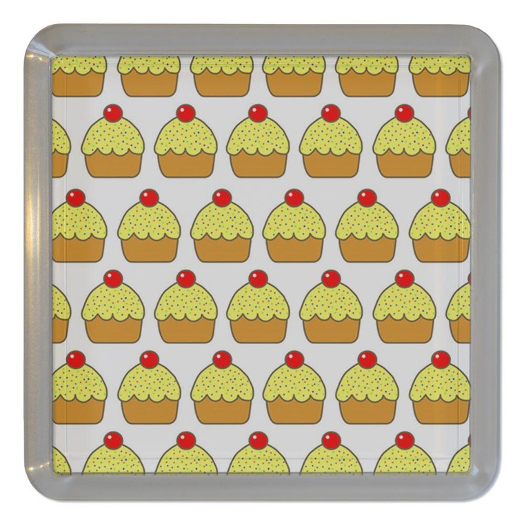 Cupcake Pattern - Plastic Tea Coaster / Beer Mat