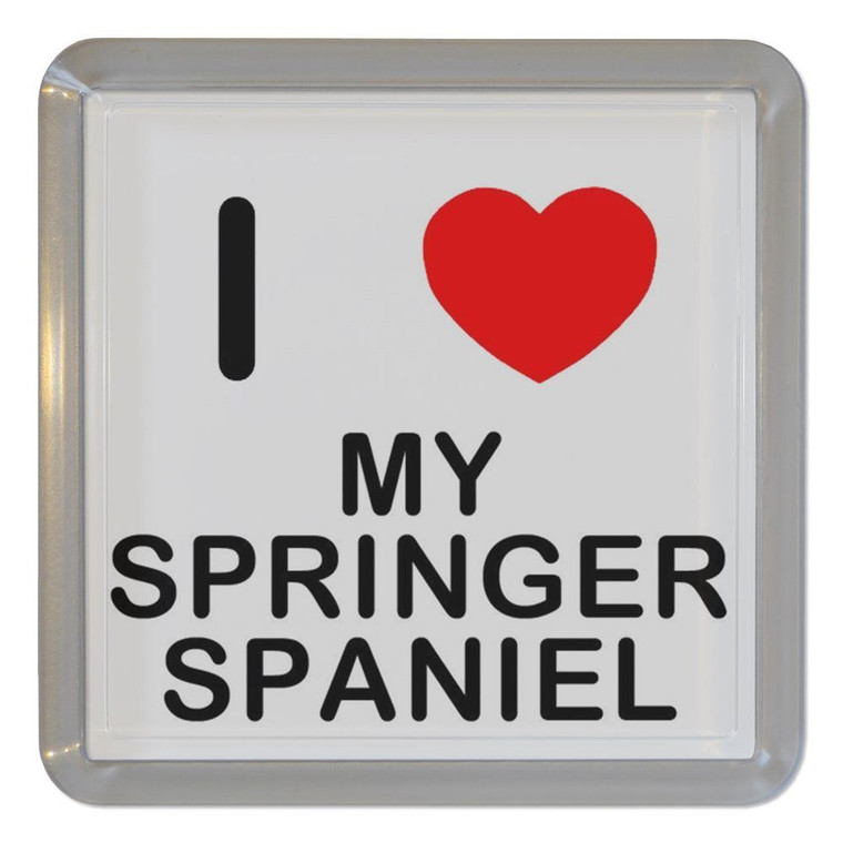 I Love My Springer Spaniel - Plastic Tea Coaster / Beer Mat