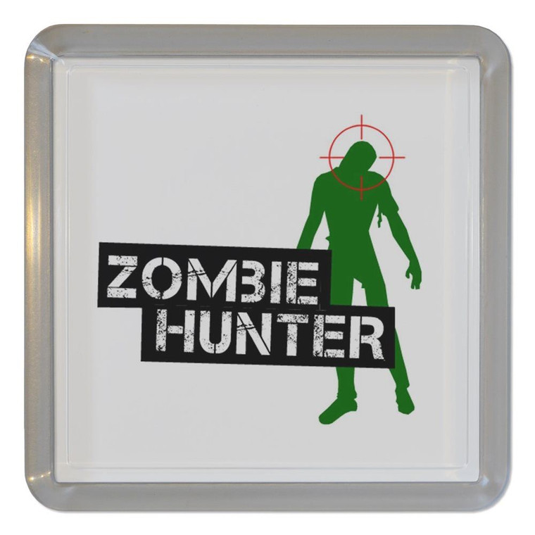 Zombie Hunter - Plastic Tea Coaster / Beer Mat