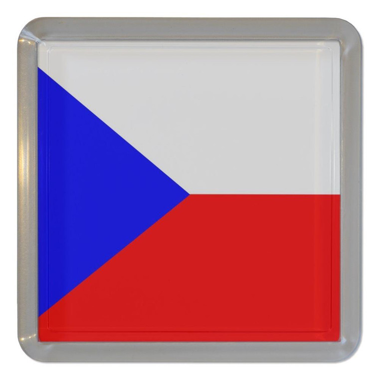 Czech Republic Flag - Plastic Tea Coaster / Beer Mat