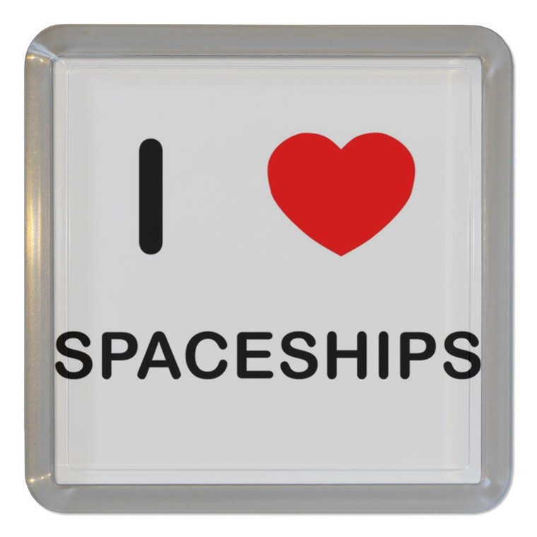 I Love Spaceships - Plastic Tea Coaster / Beer Mat