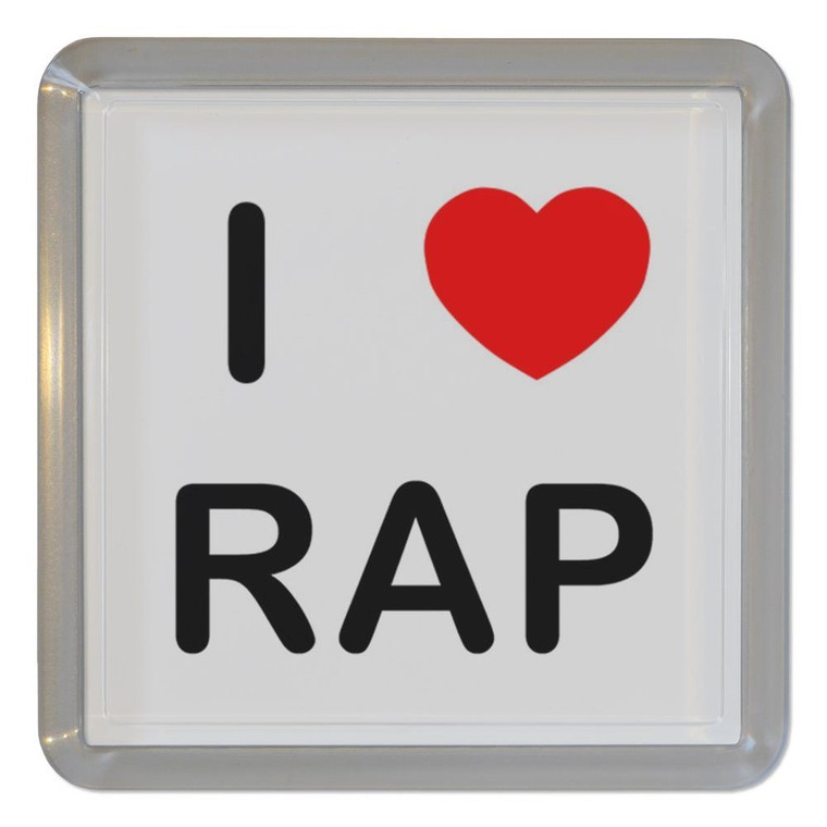 I love Rap - Plastic Tea Coaster / Beer Mat