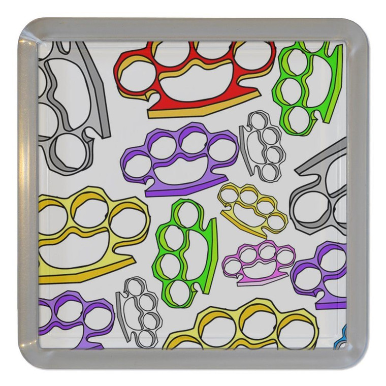 Knuckle Duster Pattern - Plastic Tea Coaster / Beer Mat