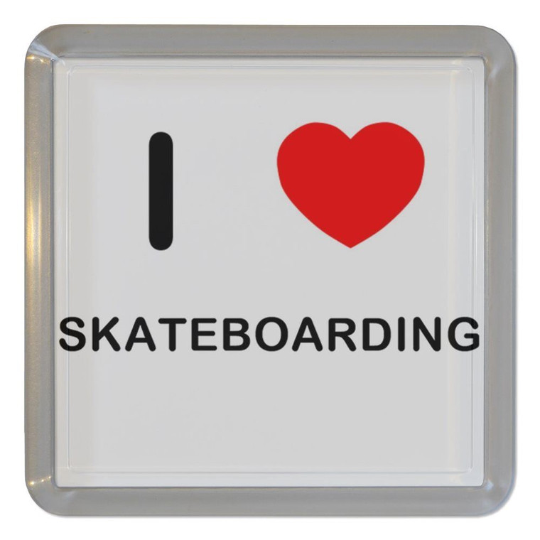 I love Skateboarding - Plastic Tea Coaster / Beer Mat