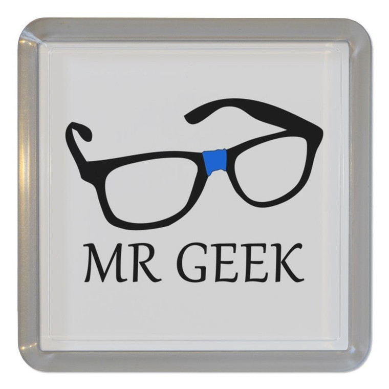 Mr Geek - Plastic Tea Coaster / Beer Mat