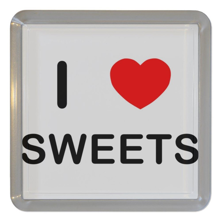 I Love Sweets - Plastic Tea Coaster / Beer Mat
