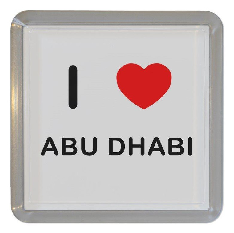 I Love Abu Dhabi - Plastic Tea Coaster / Beer Mat