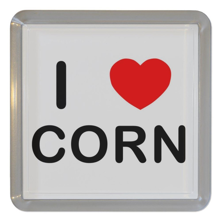 I Love Corn - Plastic Tea Coaster / Beer Mat
