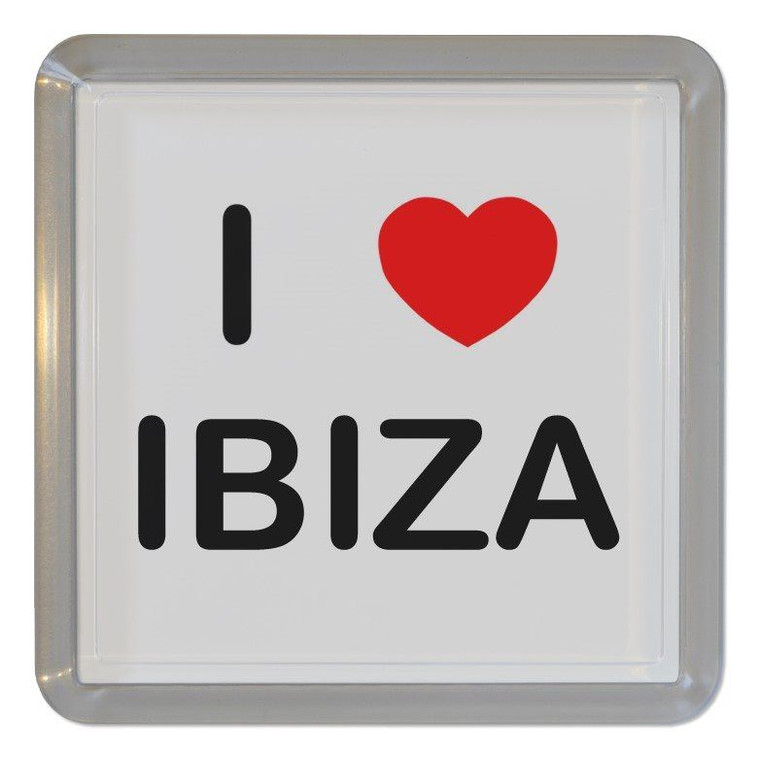 I Love Ibiza - Plastic Tea Coaster / Beer Mat
