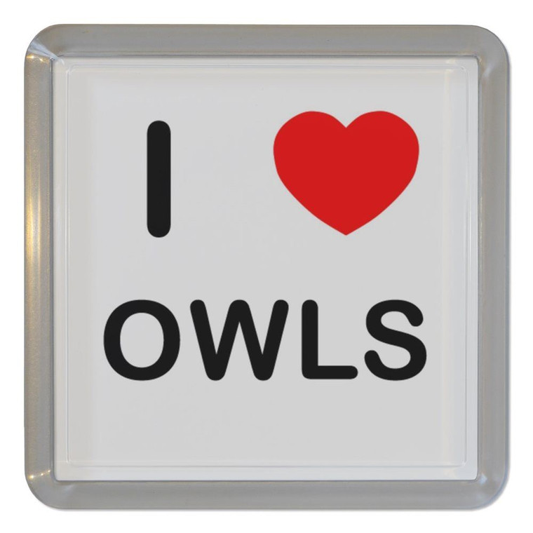 I Love Owls - Plastic Tea Coaster / Beer Mat