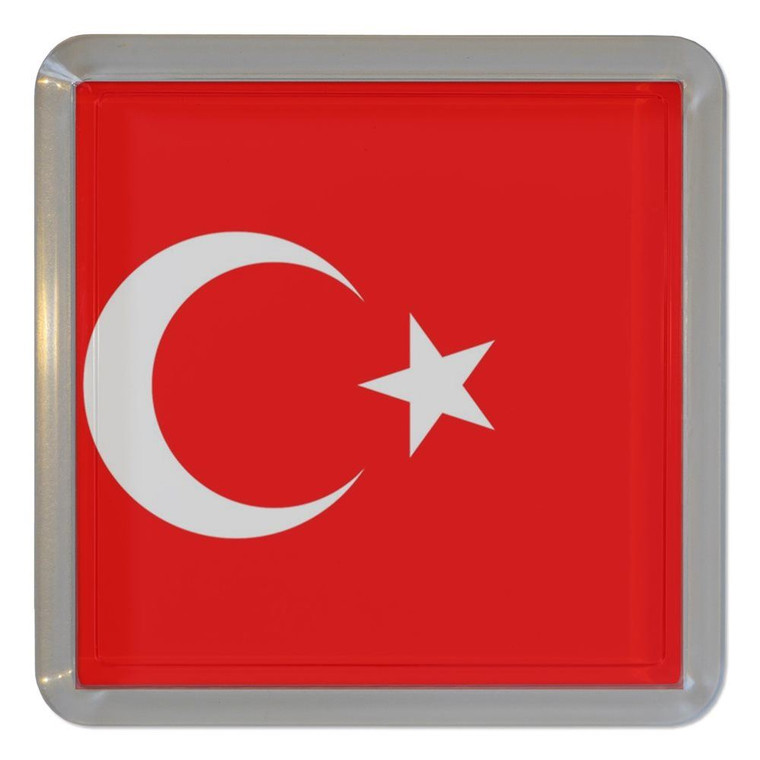 Turkey Flag - Plastic Tea Coaster / Beer Mat