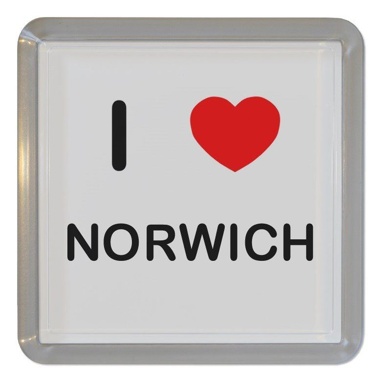 I Love Norwich - Plastic Tea Coaster / Beer Mat