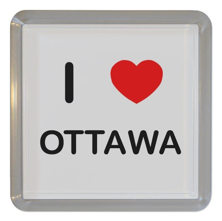 I Love Ottawa - Plastic Tea Coaster / Beer Mat