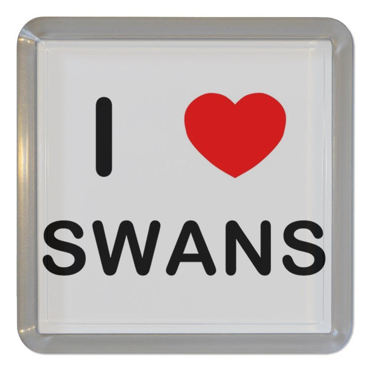 I Love Swans - Plastic Tea Coaster / Beer Mat