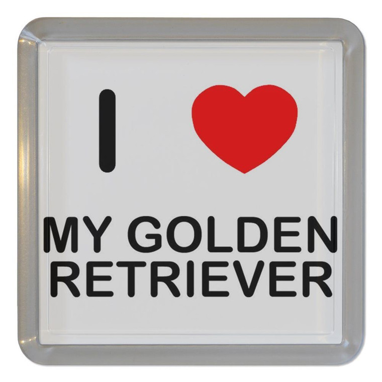 I Love My Golden Retriever - Plastic Tea Coaster / Beer Mat