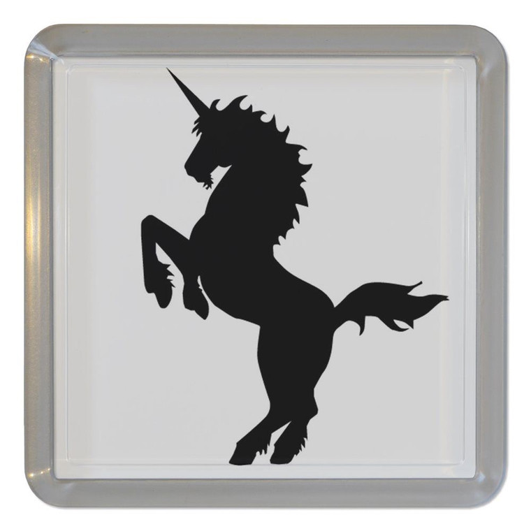 Unicorn Silhouette - Plastic Tea Coaster / Beer Mat