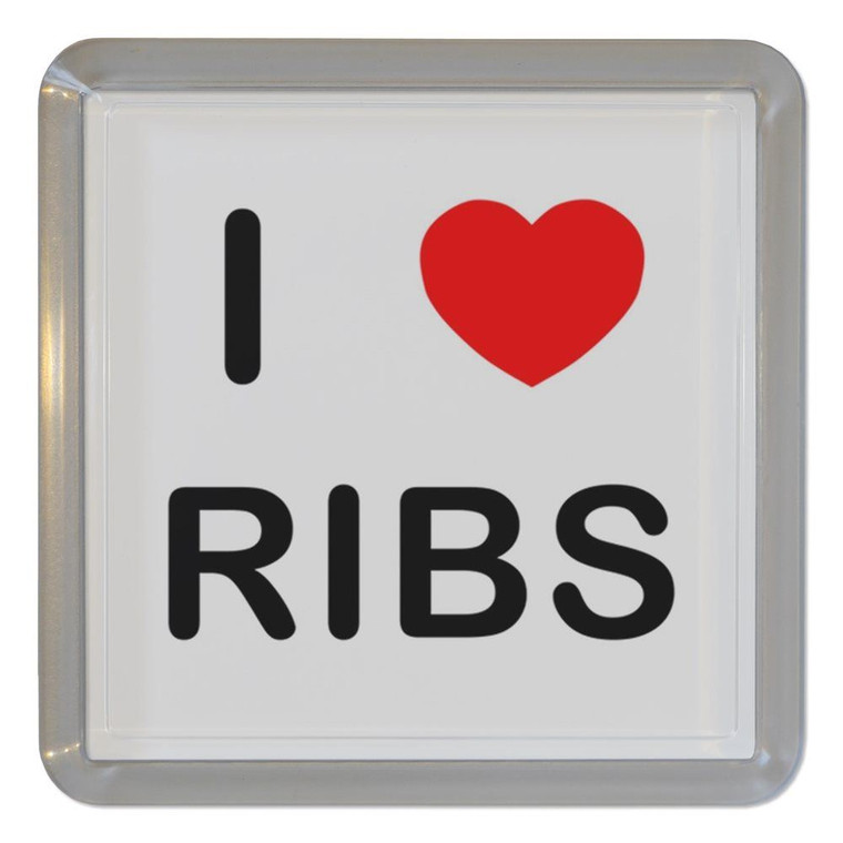I Love Ribs - Plastic Tea Coaster / Beer Mat