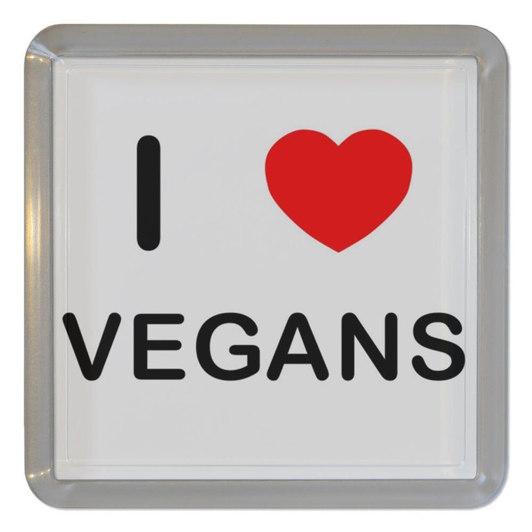 I Love Vegans - Plastic Tea Coaster / Beer Mat