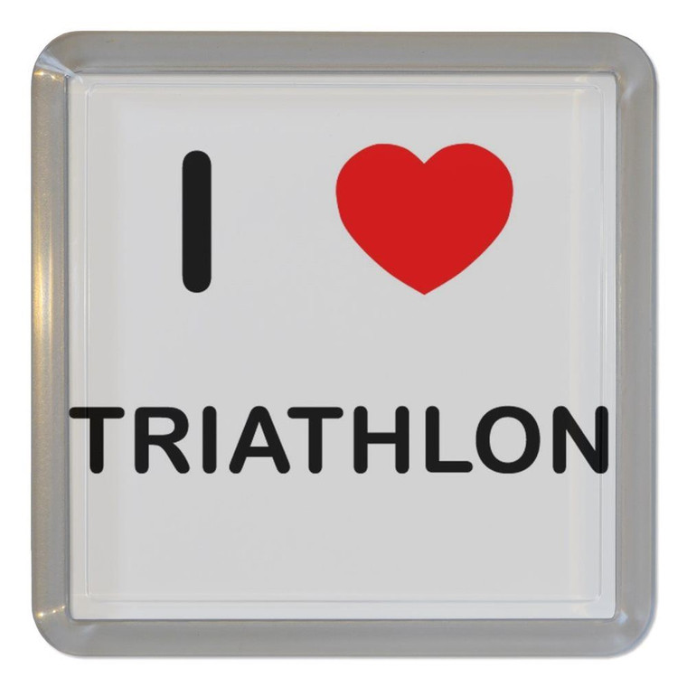 I Love Triathlon - Plastic Tea Coaster / Beer Mat