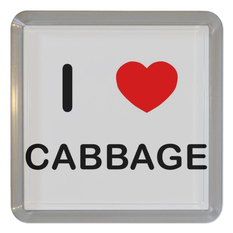 I Love Cabbage - Plastic Tea Coaster / Beer Mat