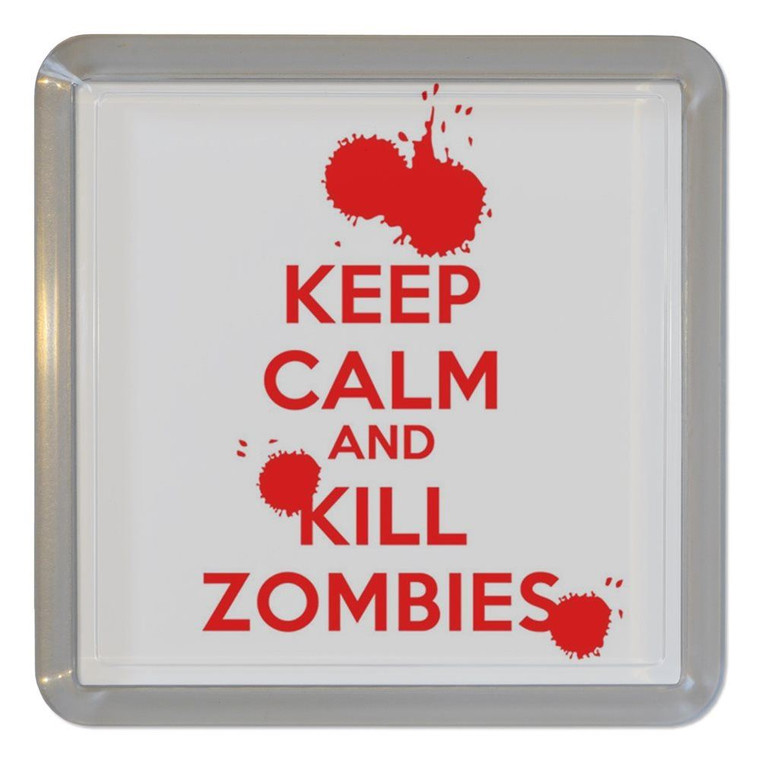 Keep Calm and Kill Zombies - Plastic Tea Coaster / Beer Mat